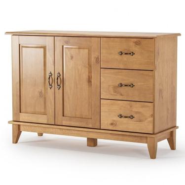 Imagem de Buffet Para Sala De Jantar 120cm Madeira Maciça Lira M06 Carvalho Fosco - Lyam Decor
