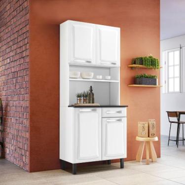 Imagem de Kit Cozinha Compacta Itatiaia Aço 4 Portas 1 Gaveta Pratika Branco Nev