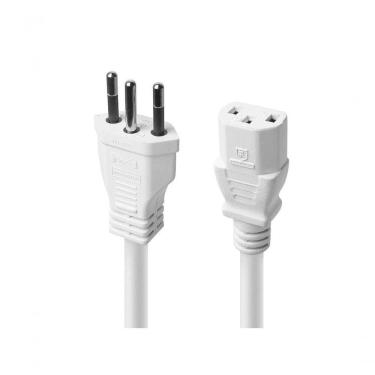 Imagem de Cabo De Força Tripolar Para Fonte Branco 3x0,75 Mm 250v - 2 Mts (10 Un) - Pc / 10