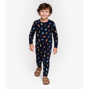Imagem de Pijama Menino Infantil Select Azul, 4, Azul