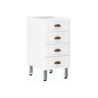 Imagem de Balcão Projetado Gaveteiro 40cm 4 Gavetas (sem Tampo) Cristal Luciane,