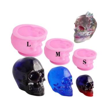 Imagem de Molde De Silicone Grande Em Forma De Crânio 3D Para Resina Epóxi, Fabr