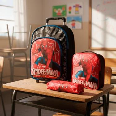 Imagem de Mochila Infantil Menino Com Rodinha Homem Aranha Pre Escola - TOYS 2U