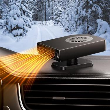 Imagem de Nauttxon Aquecedor de carro de 12 V – Aquecedor de carro portátil que se conecta ao isqueiro - 2 em 1 Aquecimento e resfriamento Desembaçador de Descongelamento Rápido de Aquecimento para Para-brisa
