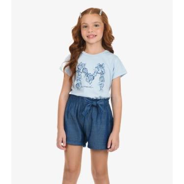Imagem de Shorts Menina Liocel Rovi Kids Azul, 8, Azul