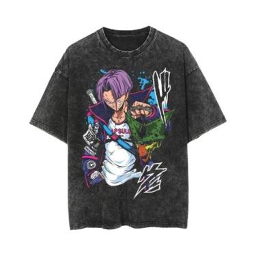 Imagem de Camiseta Masculina Oversized De Algodão Com Estampa Dragon Ball Verão 