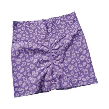 Imagem de Shorts Femininos De Cintura Alta Com Estampa De Leopardo, Efeito Levan