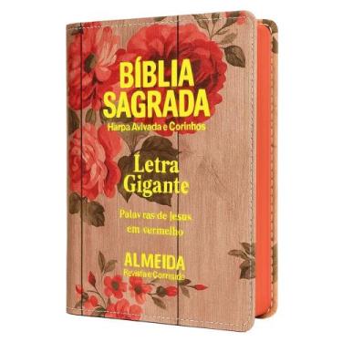 Imagem de Bíblia Sagrada Letra Gigante - Luxo - Romantic - C/ Harpa Cristã - REI