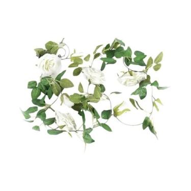 Imagem de Guirlanda Floral Artificial Rosa Pink 2/4m, Cordão De Flores Falsas Pa