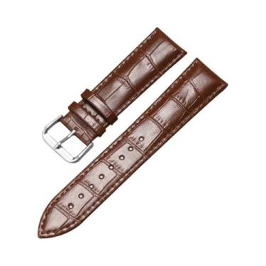 Imagem de Pulseira De Relógio Masculina Em Couro Genuíno Com Padrão De Crocodilo