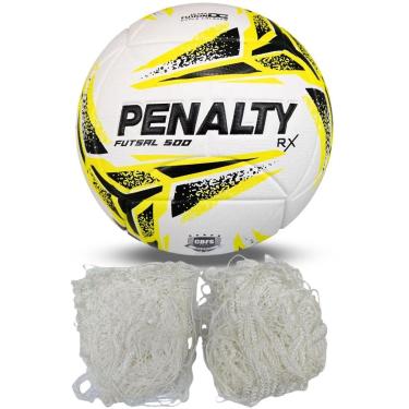 Imagem de Bola De Futsal Penalty RX 500 XXIII 2023 + Rede De Futsal Matrix Fio 2 Seda-Masculino