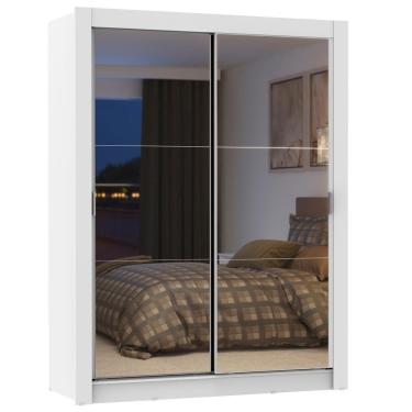 Imagem de Guarda Roupa Solteiro Portas Correr Espelho 4 Gavetas Plus