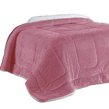 Imagem de Edredom Coberdrom Manta Canelada Pesado Queen - Rosê - 100% Poliéster