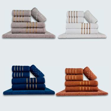 Imagem de Jogo De Toalhas 24 P?s Cole??o Montreal 100% Algod?o Cz+br+az+mr