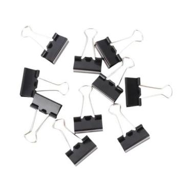 Imagem de Clipes De Papel Preto Metálicos, 10 Peças, 19mm, 25mm, 32mm, Clipes De