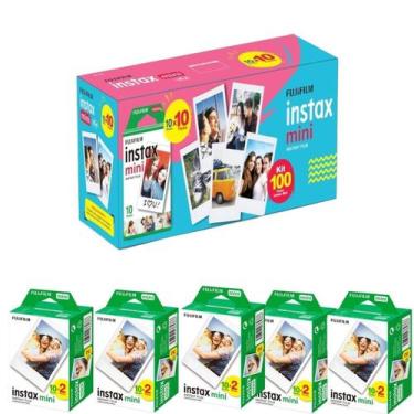 Imagem de Kit 100 Fotos Filme Instax Mini Para câmeras e Impressoras Instax Mini
