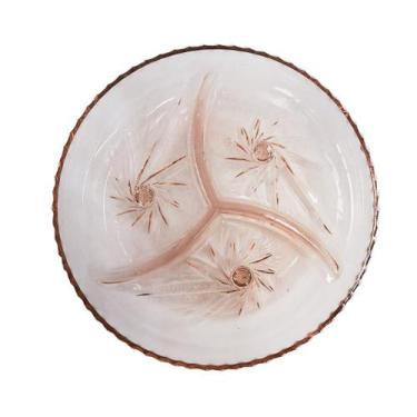 Imagem de Petisqueira de vidro 400 ml gold rose com 3 divisórias 22 cm - Freecom