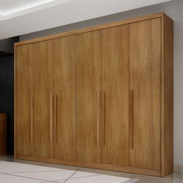Imagem de Guarda-Roupa Casal Paraíso 6 Portas 8 Gavetas 100% Mdf Cumaru - Pnr Móveis