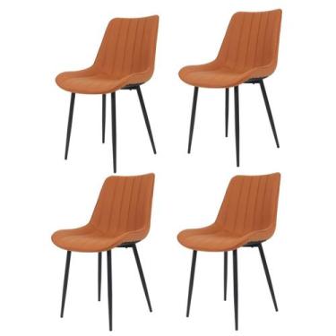 Imagem de Kit 4 Cadeiras de Cozinha Sala Jantar Taina Chicago Caramelo Assento E