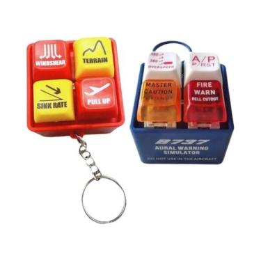 Imagem de Chaveiro Simulador De Som De Aeronave Piloto Botão De Segurança Alerta