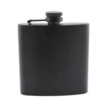 Imagem de Cantil De Aço Inoxidável Preto Fosco À Prova De Vazamento Para Whisky 