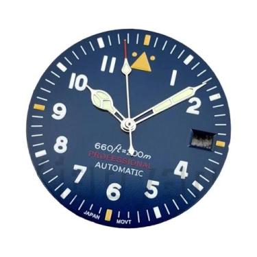 Imagem de Relógio De Mergulho Estilo Piloto Azul 29mm Com Mostrador E Ponteiros 