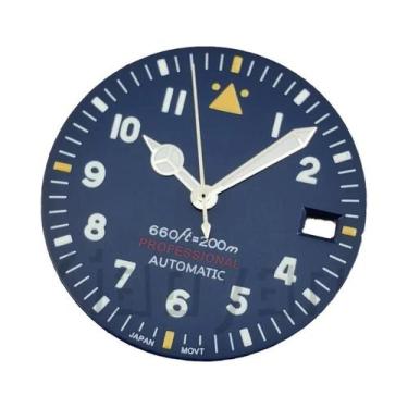 Imagem de Relógio De Mergulho Estilo Piloto Azul 29mm Com Mostrador E Ponteiros 