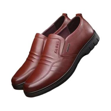 Imagem de Sapatos De Couro Pretos Masculinos Antiderrapantes Respiráveis Com Sol