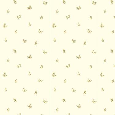 Imagem de Papel De Parede Borboletas Fundo Amarelo Decorativo Adesivo