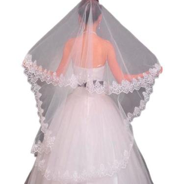 Imagem de Véu De Noiva Tule Bordado Casamento Longo 150 Cm Barato - - anjo da ma