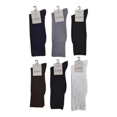 Imagem de Meia Lupo Clássica Masculina Kit C/6 Unidades., Sortidas, 37 a 44