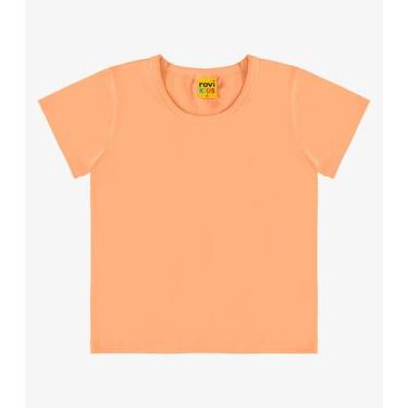 Imagem de Blusa Básica Infantil Cotton Leve Rovi Kids Laranja, 16, Laranja