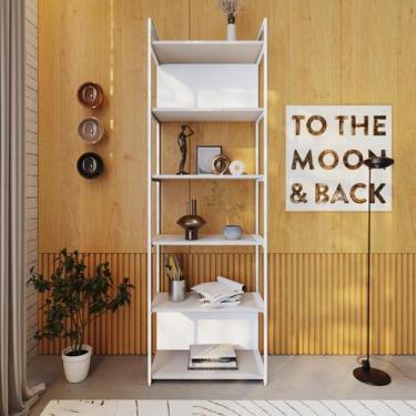 Imagem de Estante 06 Prateleiras C/Fundo Yon 60cm Est.Branca - Metalig