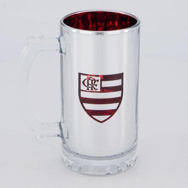 Imagem de Caneca Chopp Flamengo Vidro Metálico-Unissex