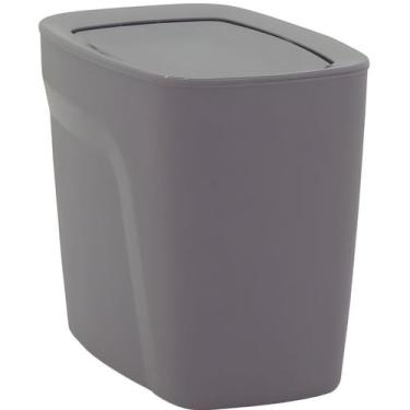 Imagem de Lixeira Compact Basculante Tramontina Cinza 6,5L Cozinha