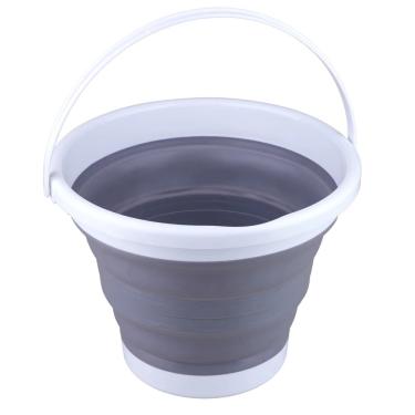 Imagem de Balde Cazza em Plástico Cinza Dobrável 10L