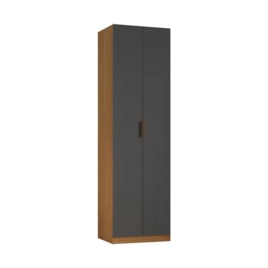 Imagem de Guarda-Roupa Modulado Altezza Clean 2 Portas 3 Gavetas Freijó e Titânio 90 cm