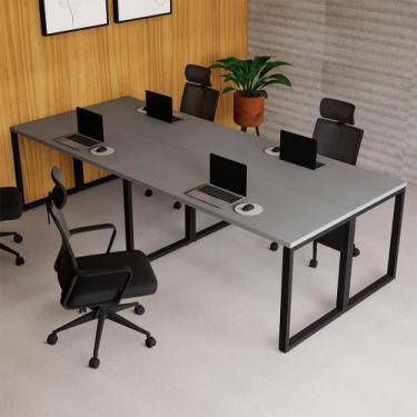 Imagem de Plataforma de Trabalho 4 Pessoas 2,80m x 1,20m Pés Metal Escritório F5