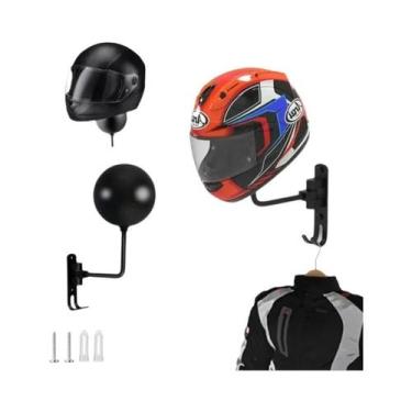 Imagem de Suporte De Parede Ajustável 2 Em 1 Rotativo Para Capacete Com Gancho E