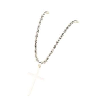 Imagem de Colar Com Pingente De Cruz Minimalista Em Ouro Unissex, Nova Joia Para