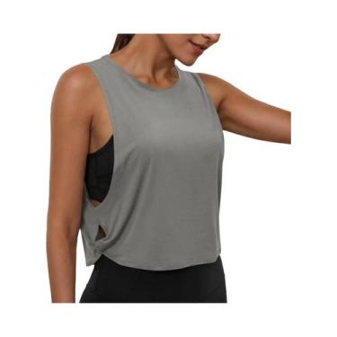 Imagem de Camiseta Sem Mangas Para Yoga Feminina Com Decote Redondo, Top Casual 
