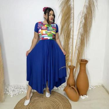Imagem de Vestido de Dança Coreografia Blusa Nações Moda Evangélica Feminina - M