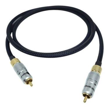 Imagem de Cabo Rca Subwoofer Ativo Tiaflex Conector Nakamichi Preto, 3m