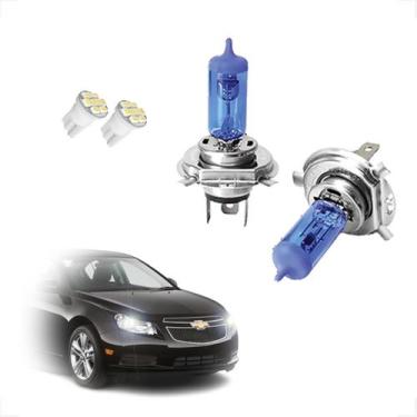 Imagem de Kit de Lâmpadas Halógenas Super Branca Farol Alto e Baixo H4 para Cruz