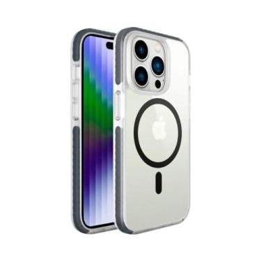 Imagem de Capa para iphone 14 pro e plus anti-impacto de tpu transparente c/mags