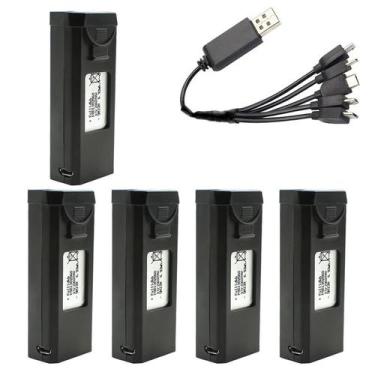 Imagem de Kit 5 Baterias E88, com Cabo de Carregamento Usb-Micro Usb, com 5 entr