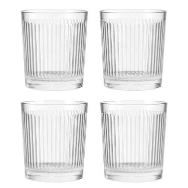 Imagem de Jogo 4 Copo De Vidro Transparente Down Line 360ml Em Casa Tem