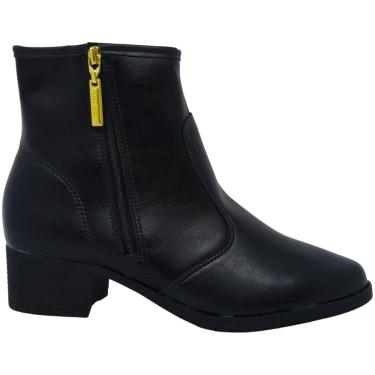 Imagem de Bota Feminina Casual Dia a Dia Passeio Trabalho Cano Baixo Salto Baixo Bico Redondo com Zíper Moleca 5346.107