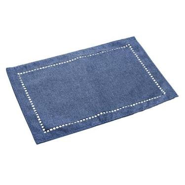 Imagem de Lugar Americano Lyor Lévis de Poliéster e Linho Azul 45cm - Wolff