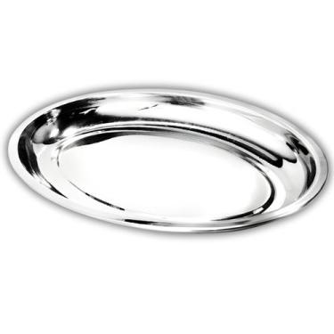 Imagem de Travessa Oval Funda Aço Inox 25cm Para Servir Alimentos Porções Cozinh